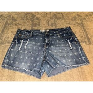 1st Kiss Star Patriotic Americana Jean Shorts Women's Size 37" Waist